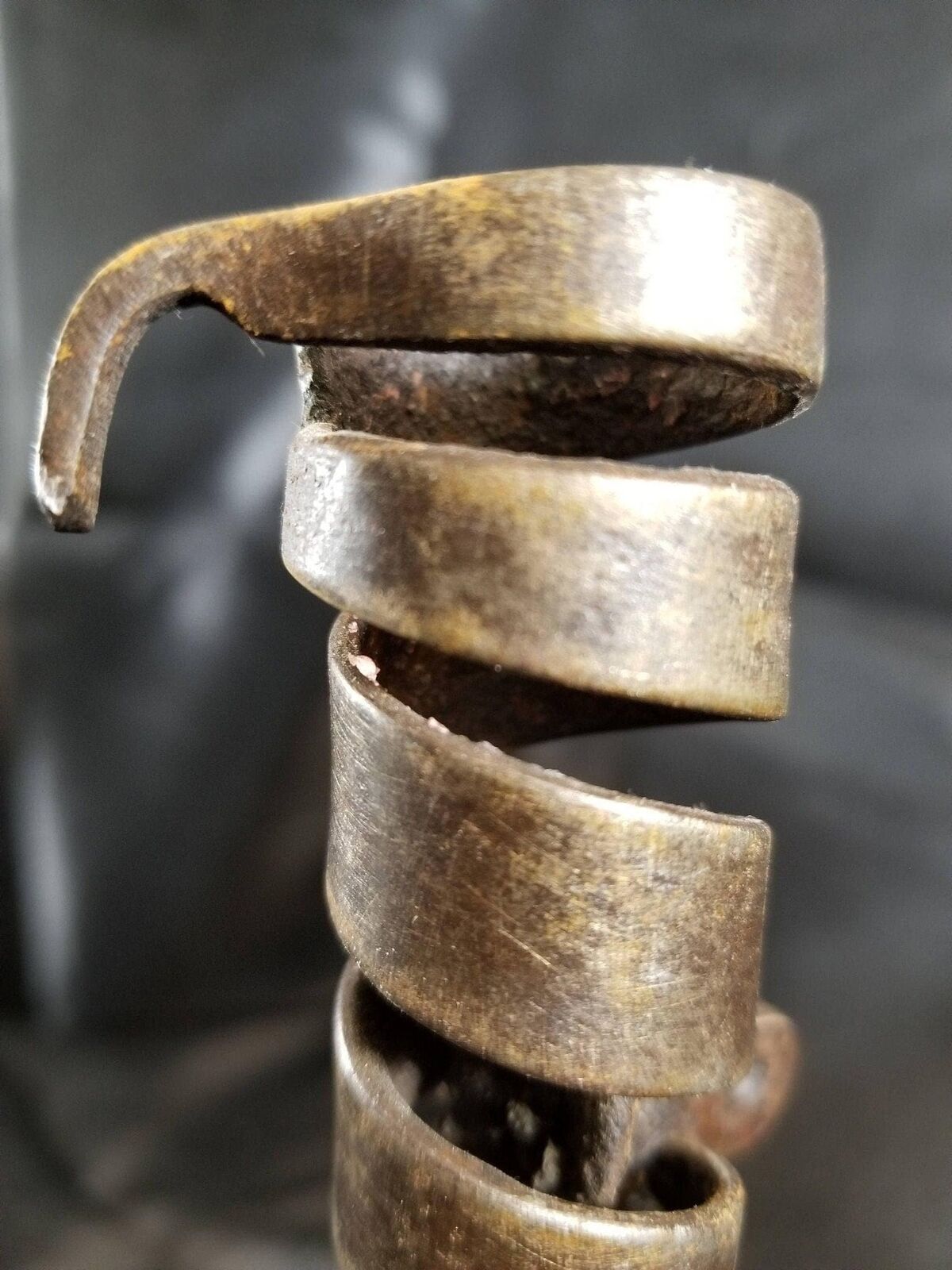 18th Century Spiraled Iron Candlestick with Impressed Makers Mark