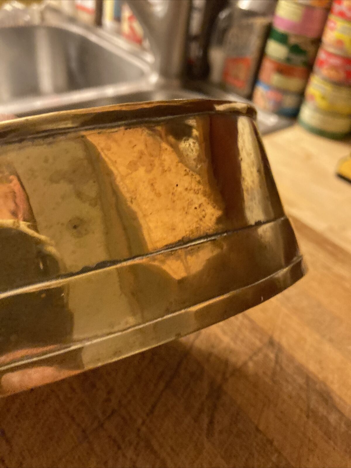 Brass Dutch Chamber Stick Candleholder circa 1700s 8.5”L