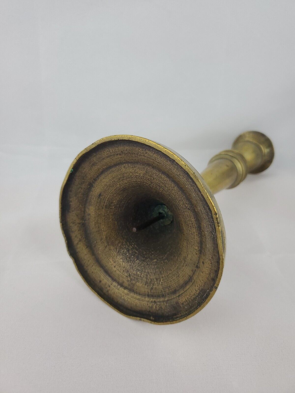 Antique 10+"  Brass Push Up Candlestick 1700's
