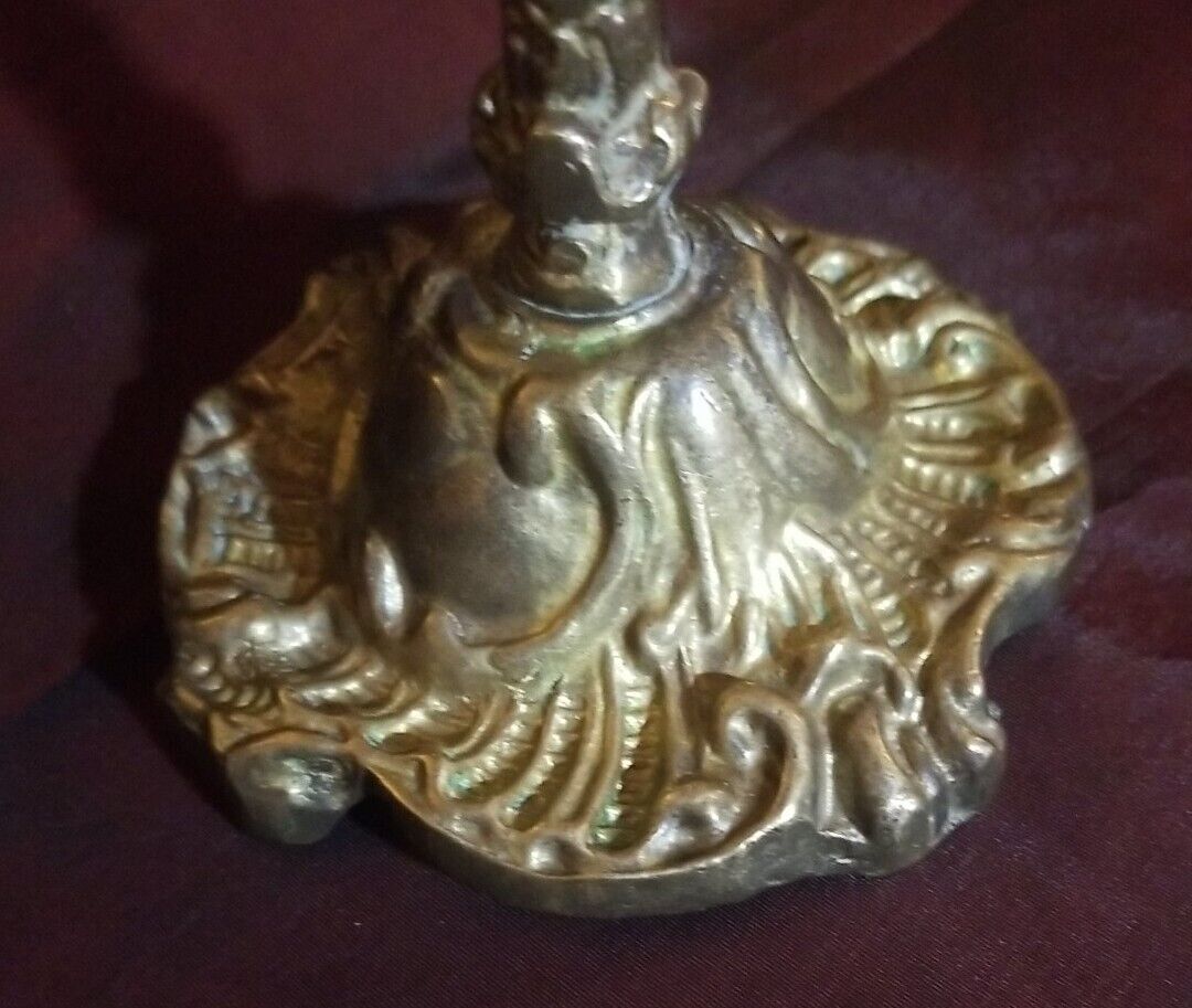 Antique Pricket Candlestick Brass 9" 1700's