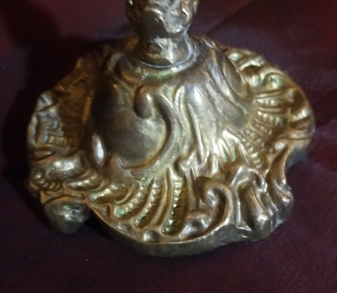 Antique Pricket Candlestick Brass 9" 1700's