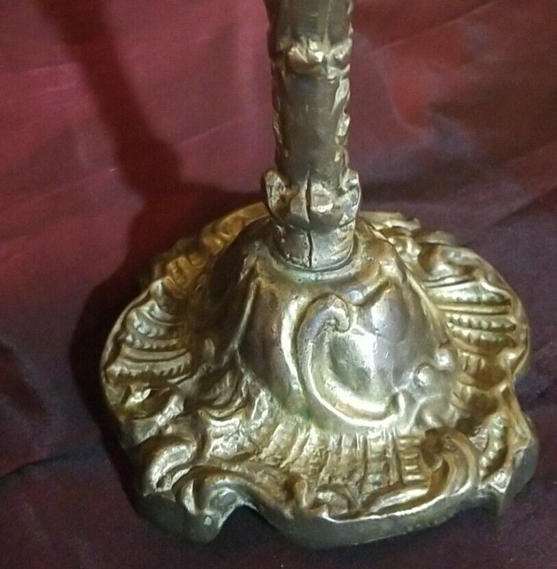 Antique Pricket Candlestick Brass 9" 1700's