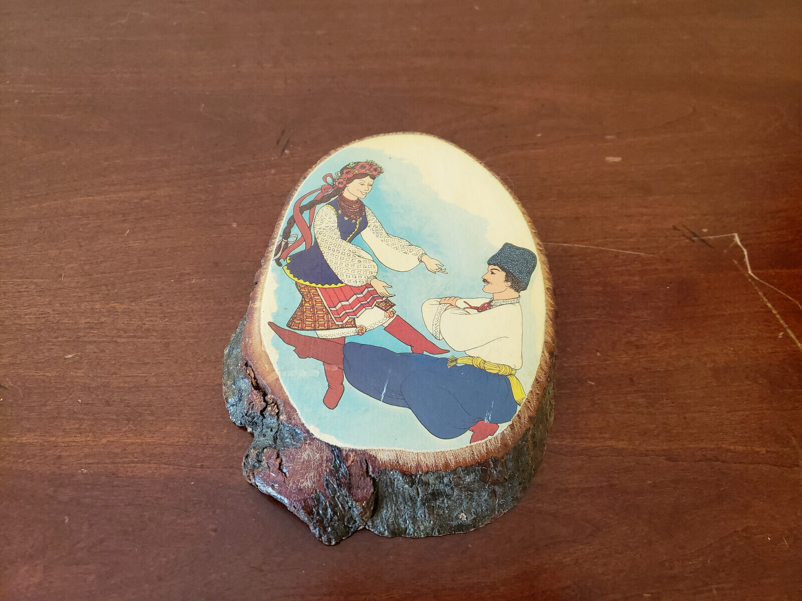 Vintage Yaroslava Surmach Mills Ukrainian Folk Dance from Poltava Wood Slab 1976