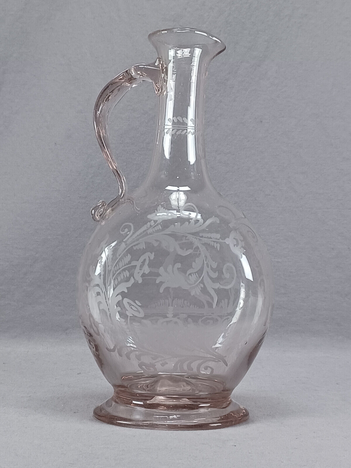 German Engraved Leaping Stag & Monogram IHS Large Claret Jug Ewer Circa 1765