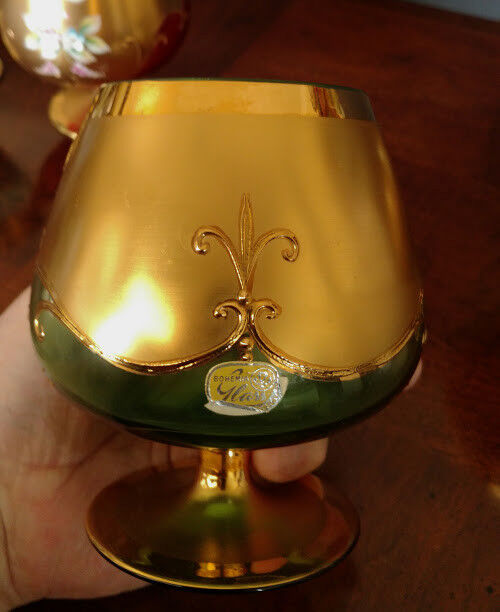 MOSER Early 1900's Glassware Objects 4, 1 Compote, 1 Sherry Cordial, 2 Brandy's!