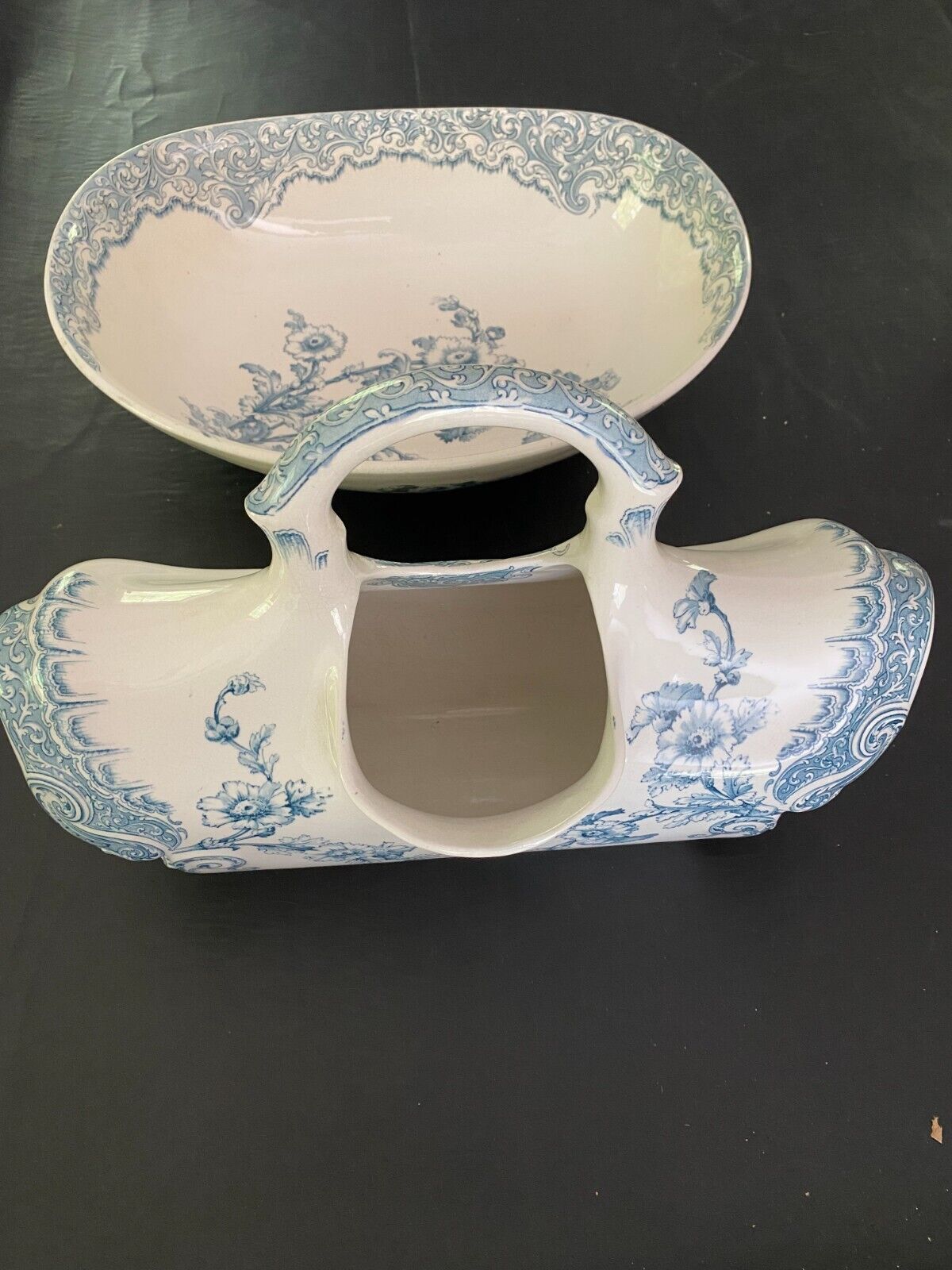 DOULTON BURSLEM 2 Piece English Pottery ROYLES PATENT TOILET AQUARIUS RARE 1800s