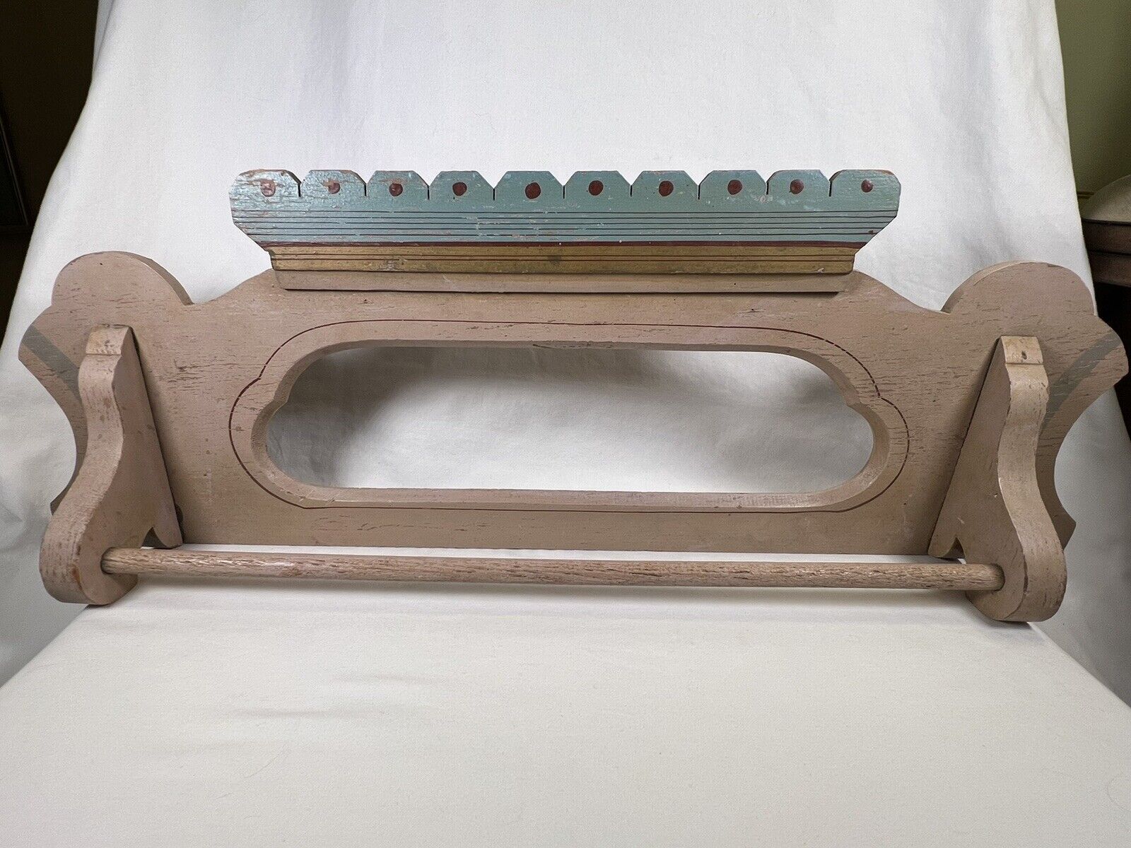 Antique Wooden Towel Bar, Rack 1800’s 24”