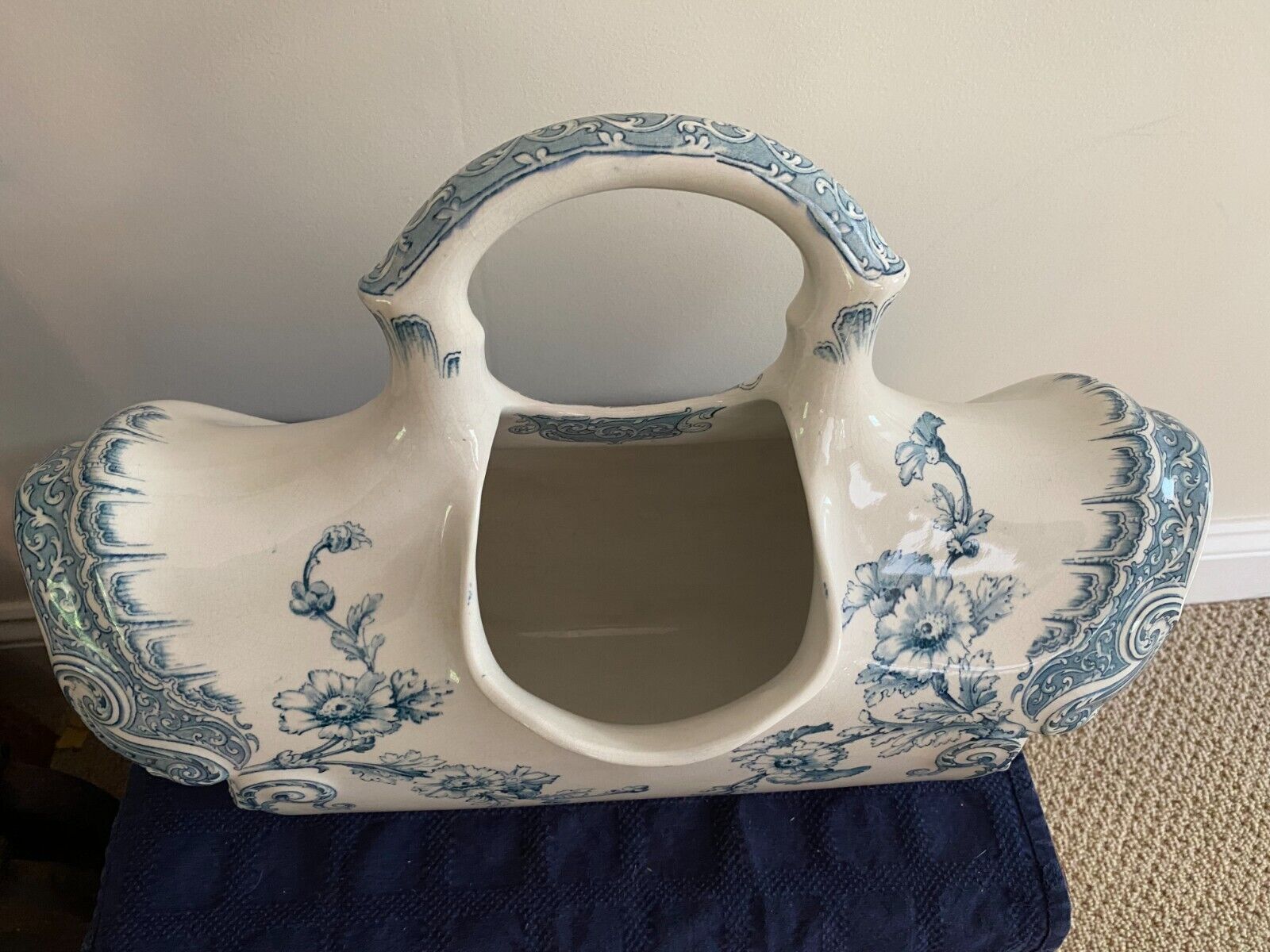 DOULTON BURSLEM 2 Piece English Pottery ROYLES PATENT TOILET AQUARIUS RARE 1800s