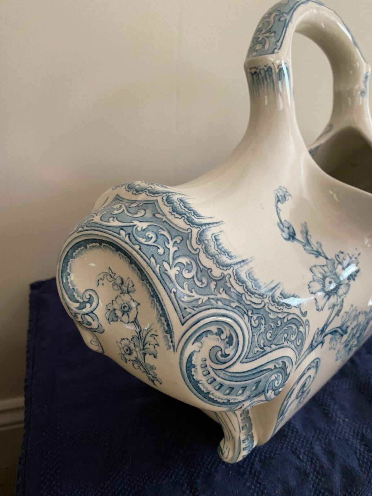 DOULTON BURSLEM 2 Piece English Pottery ROYLES PATENT TOILET AQUARIUS RARE 1800s