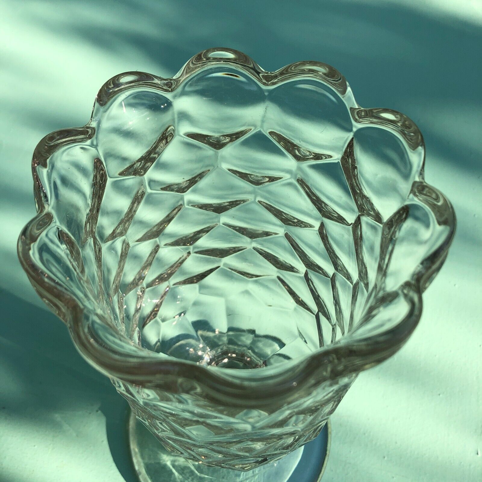 Late 1800's EAPG Honeycomb 10" Celery Vase