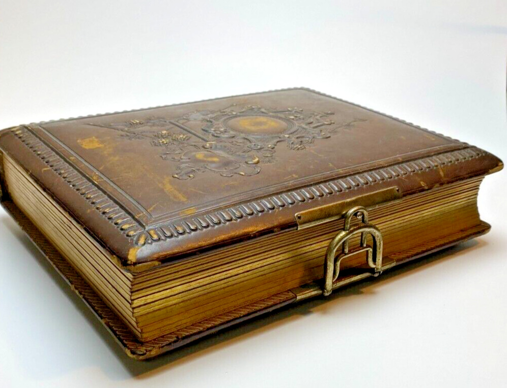 Victorian Family Photo Album with 76 Antique Photos