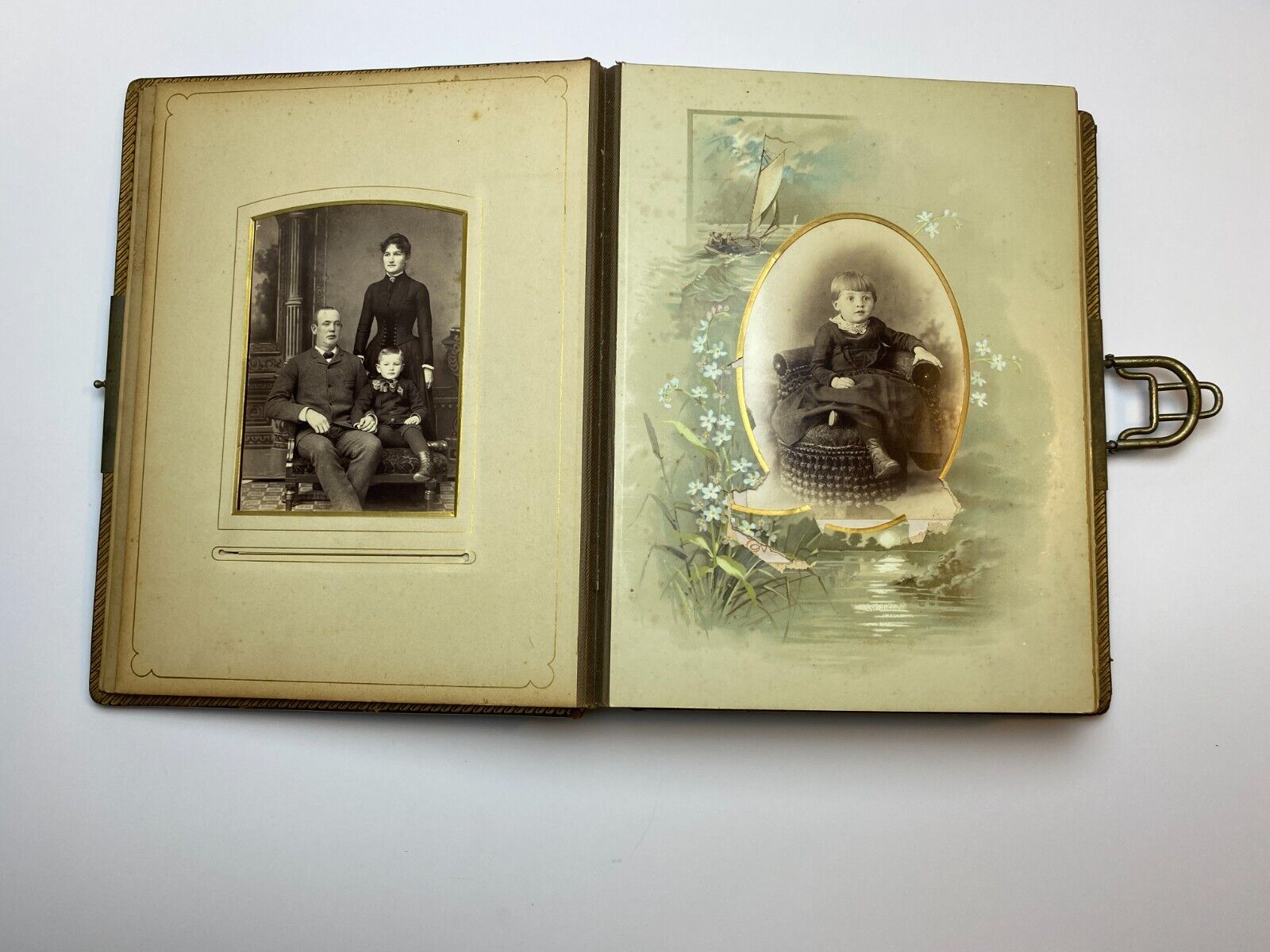Victorian Family Photo Album with 76 Antique Photos