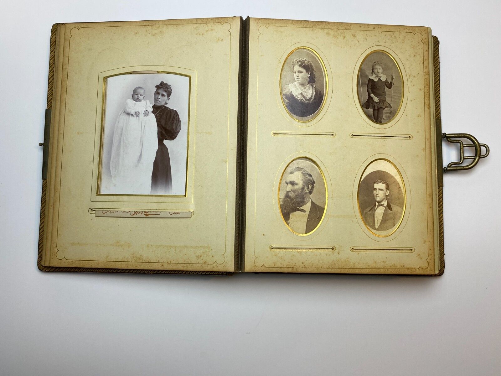 Victorian Family Photo Album with 76 Antique Photos