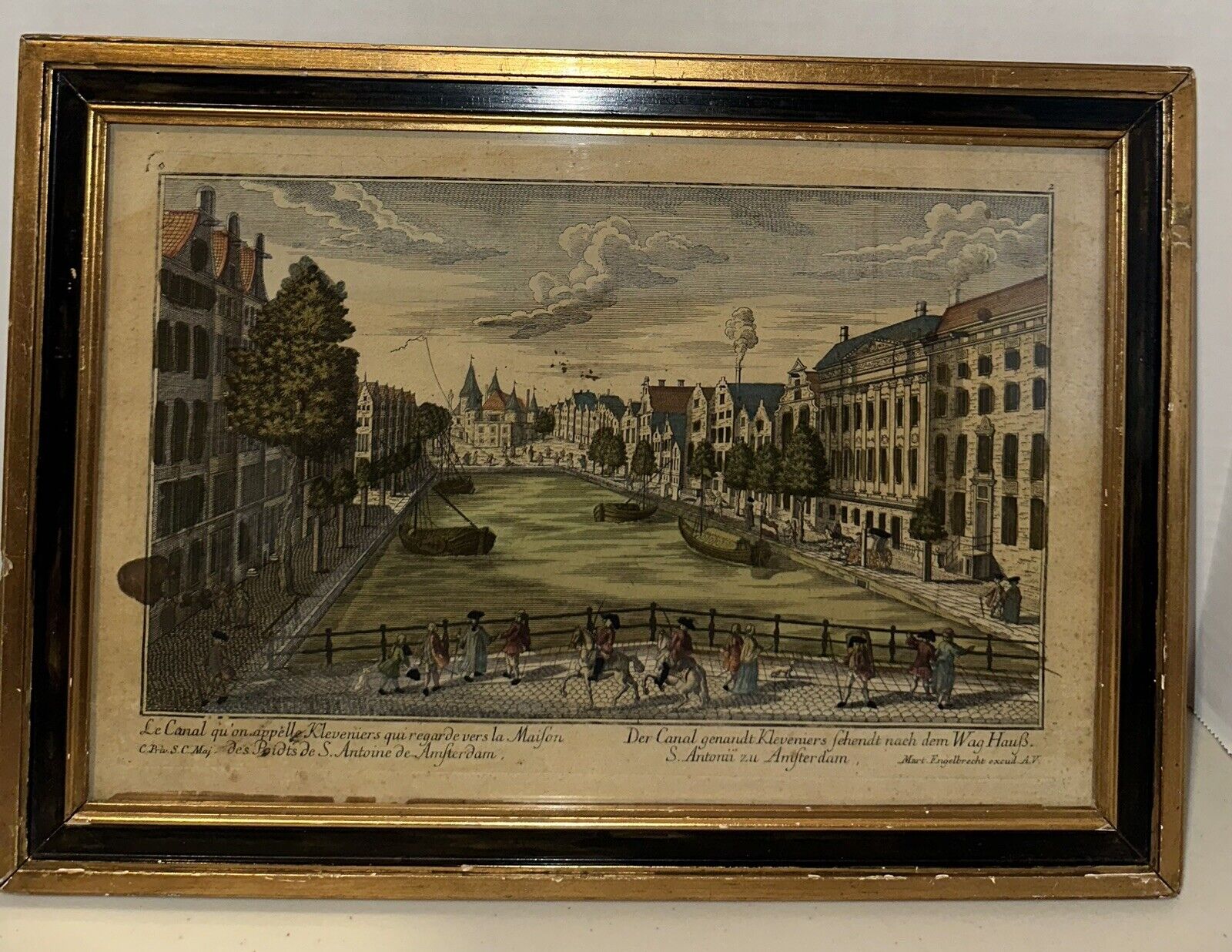 Martin Engelbrecht Water Color Engraving Late 1700’s Art