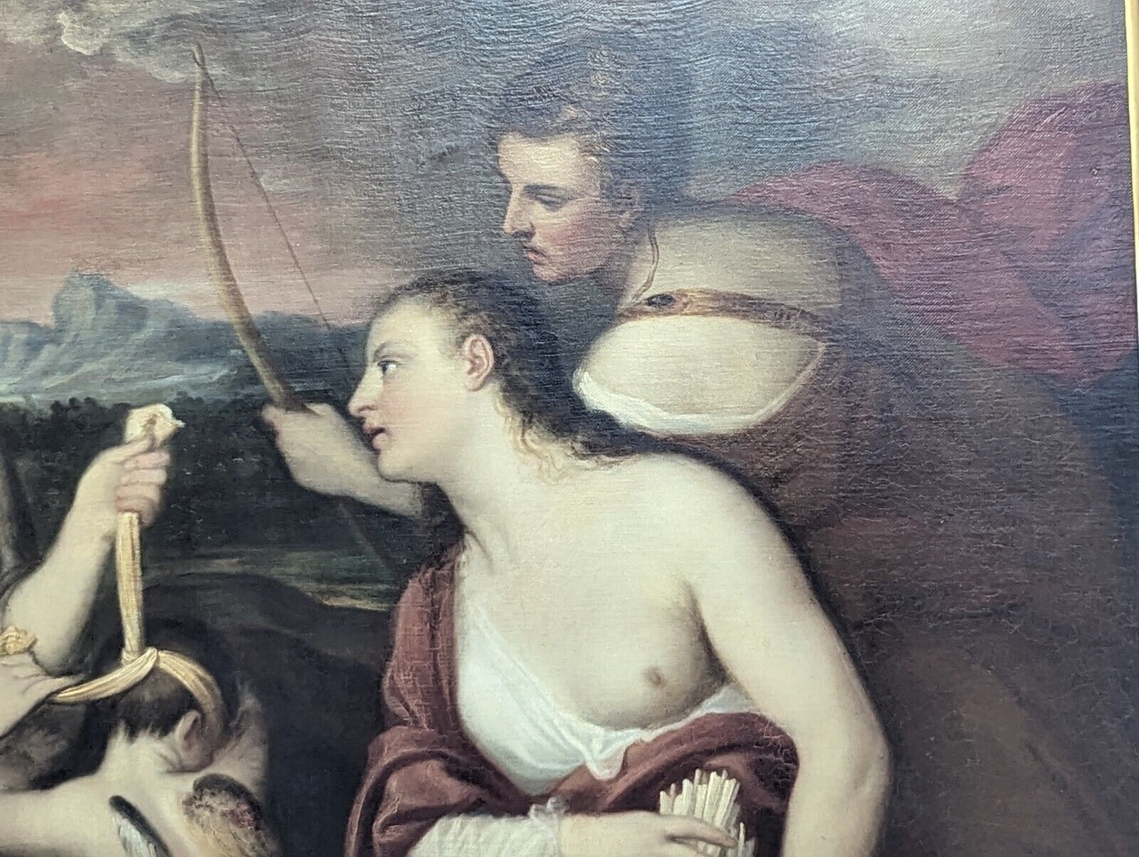 Titian's Venus Blindfolding Cupid - Antique Oil Copy
