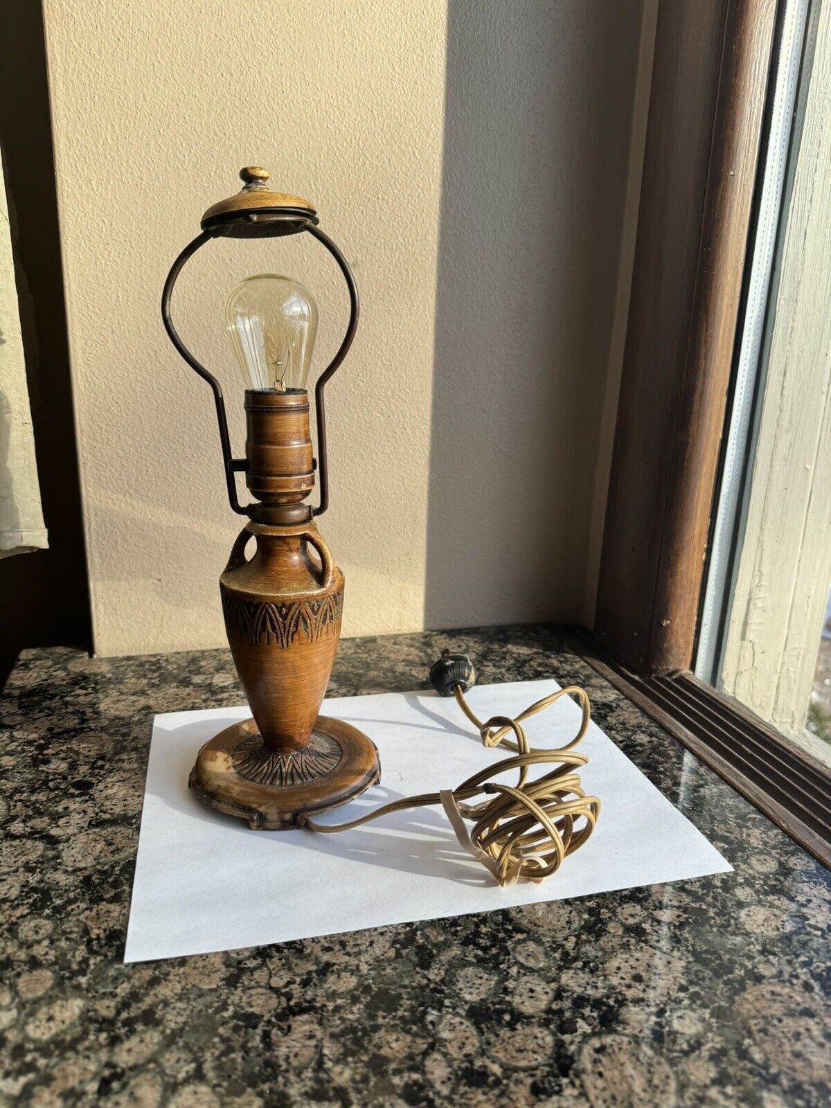 Vintage Antique Moe Bridges Table Lamp , 12" Tall Working condition/as found