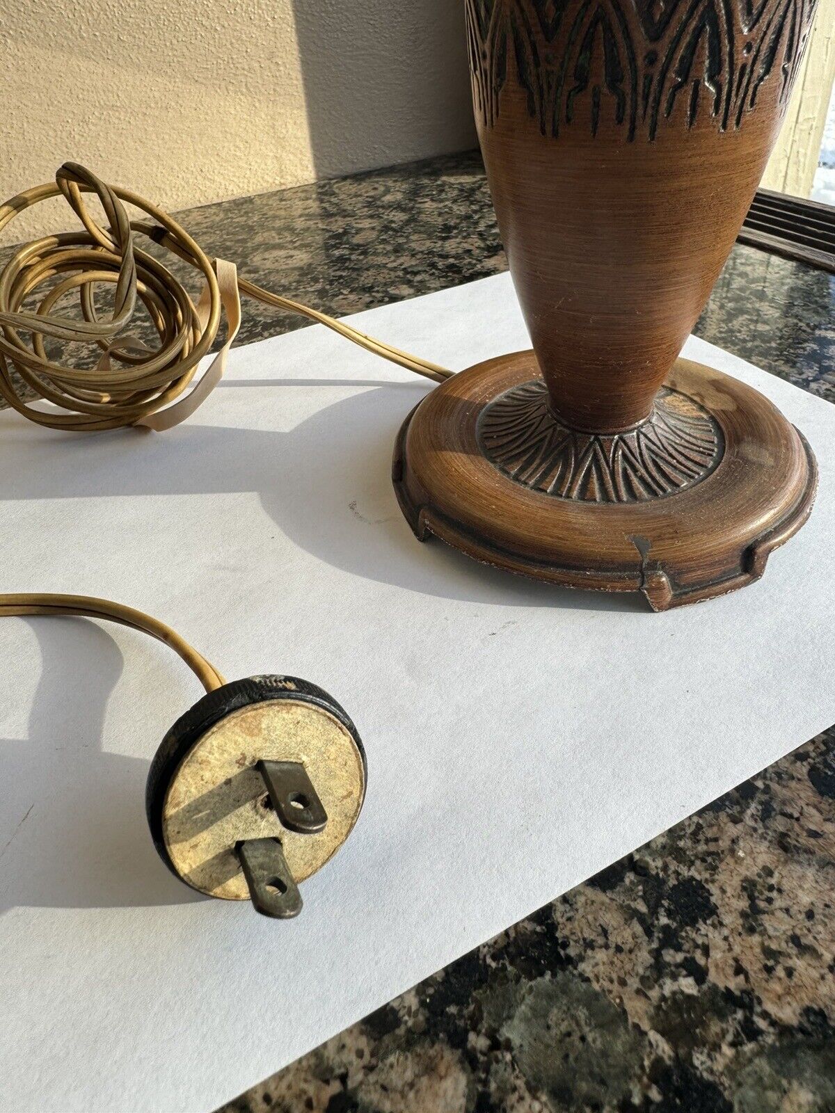 Vintage Antique Moe Bridges Table Lamp , 12" Tall  Working condition/as found 