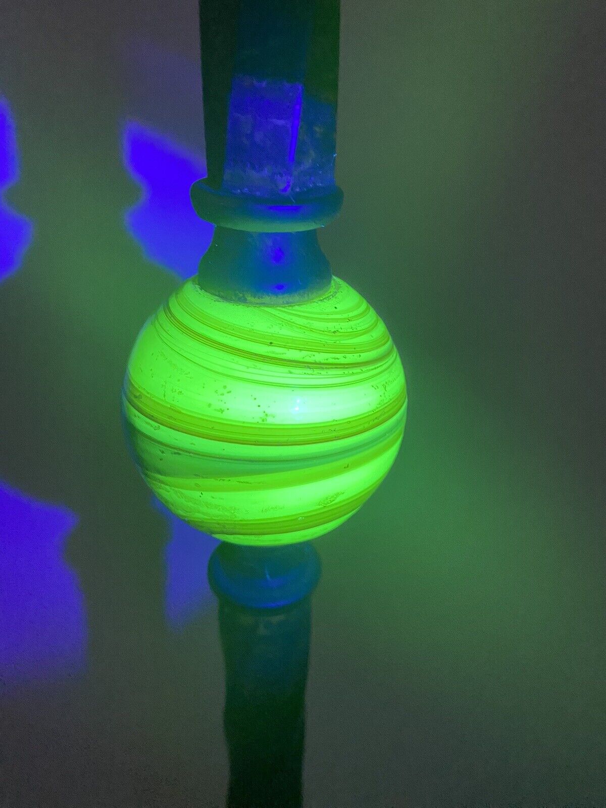Early 1900s Jadeite & Uranium ~ Glass ~ Standing Floor Lamp 60”. Read Below