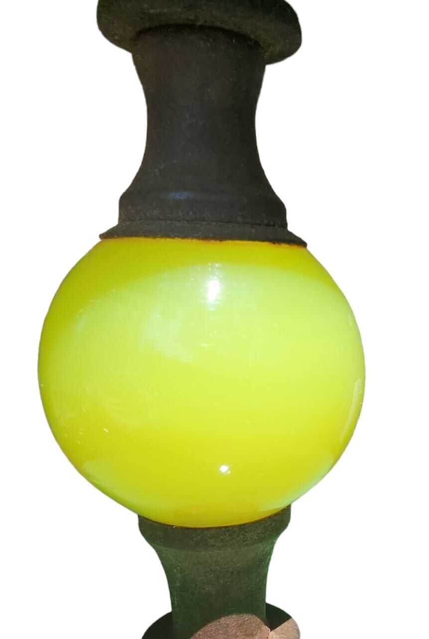 🔥Rare🔥Early 1900s Jadeite & Canary  Yellow Uranium Standing Floor Lamp *READ*