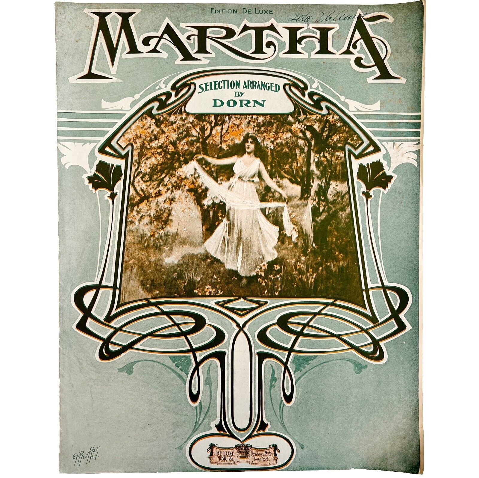 Martha Fantasie Facile Sheet Music 1900s Dorn Classical Piano Ephemera DWBB5