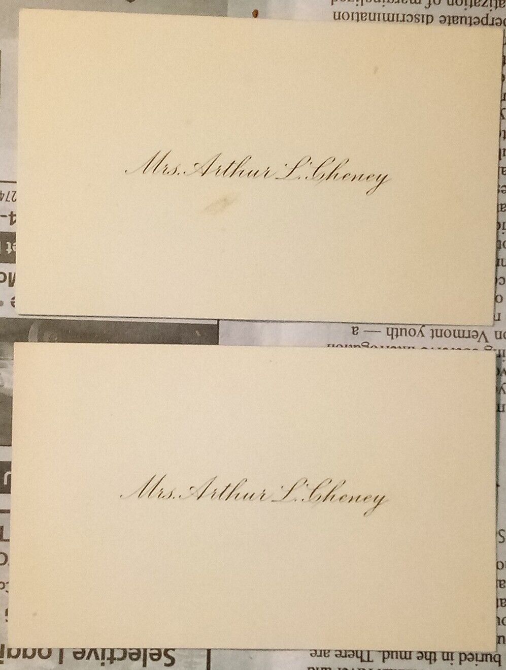 (2) Mrs. Arthur L. Cheney - 2.25X3.75" Antique Cards (Morrisville, Vermont)