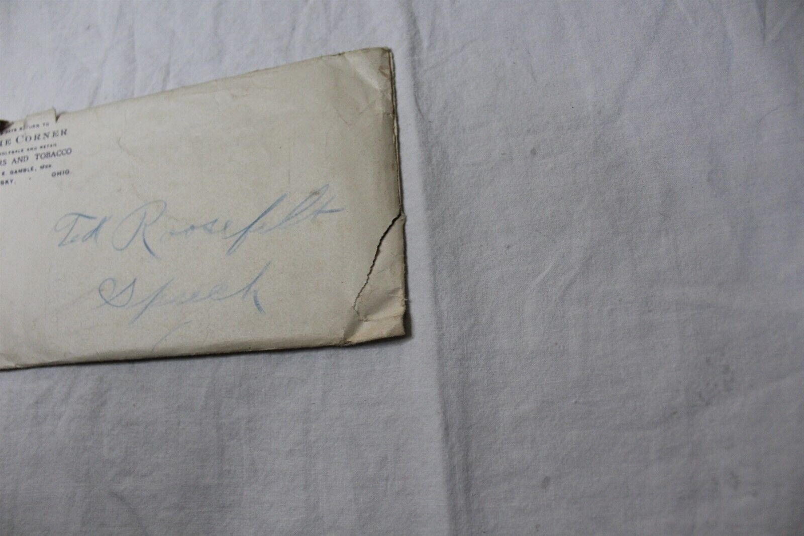  1900's Advertising Envelope The Corner Wholesale Cigars & Tobacco Antique