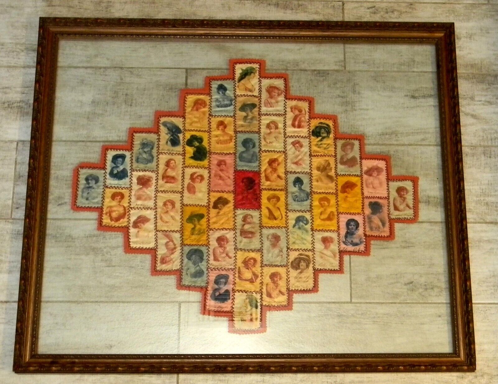 1900's Quilted & Framed Cigarette Silk Actresses