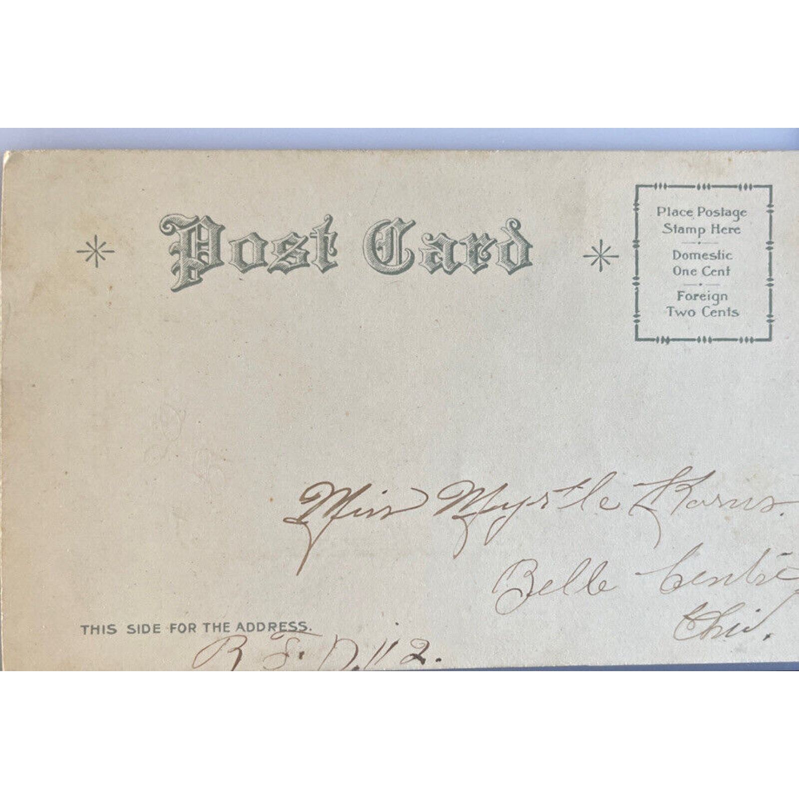 Antique Early 1900s Ephemera Litho Postcard Happy Eastertide Religious Easter