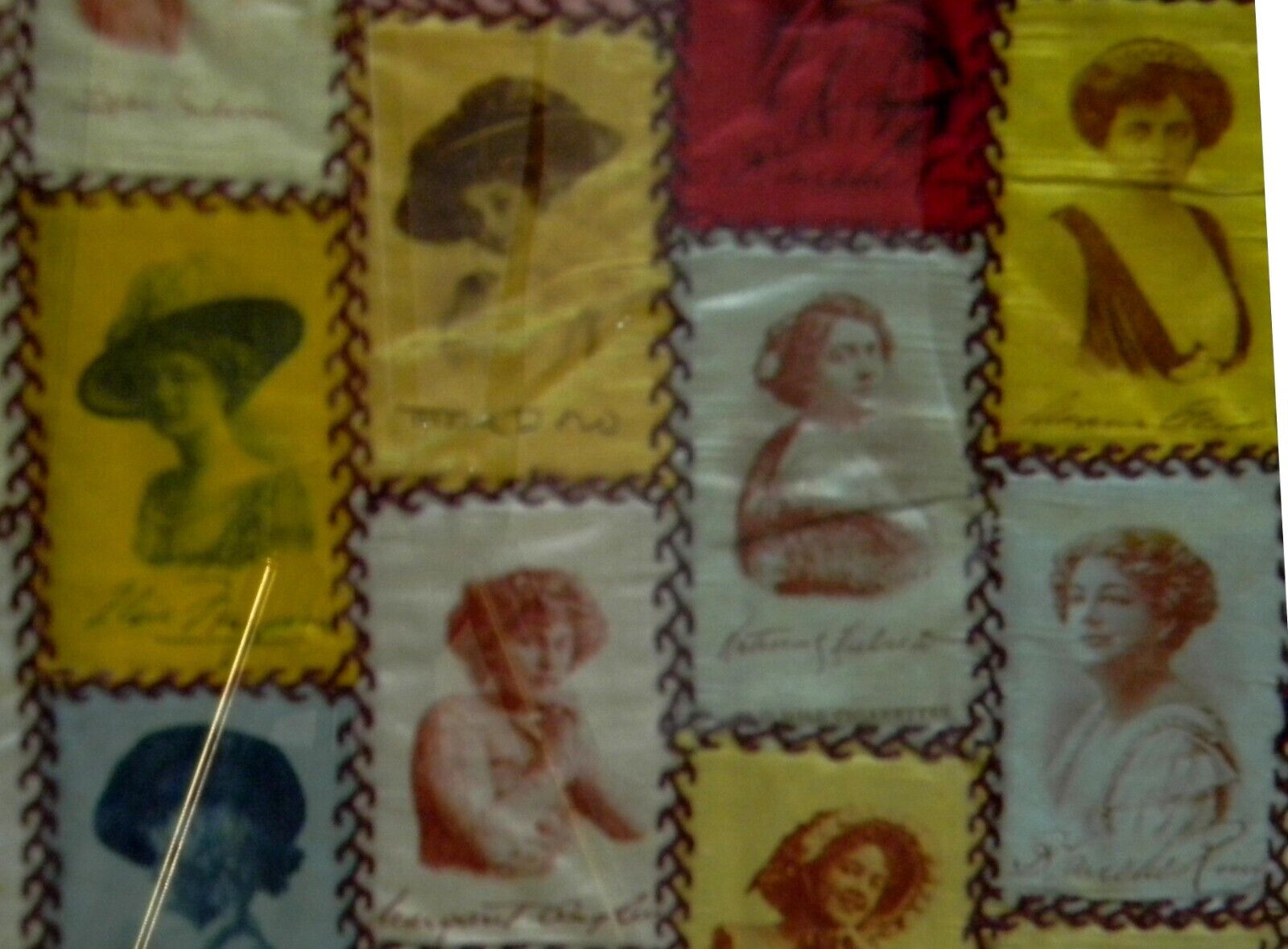 1900's Quilted & Framed Cigarette Silk Actresses