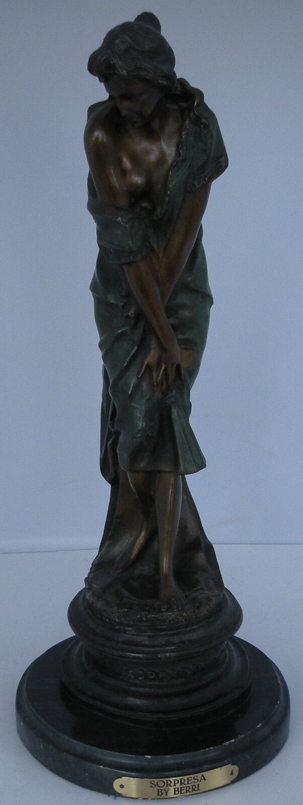 Antique "Sorpresa" Bronze Sculpture by Professor Giuseppe Bessi