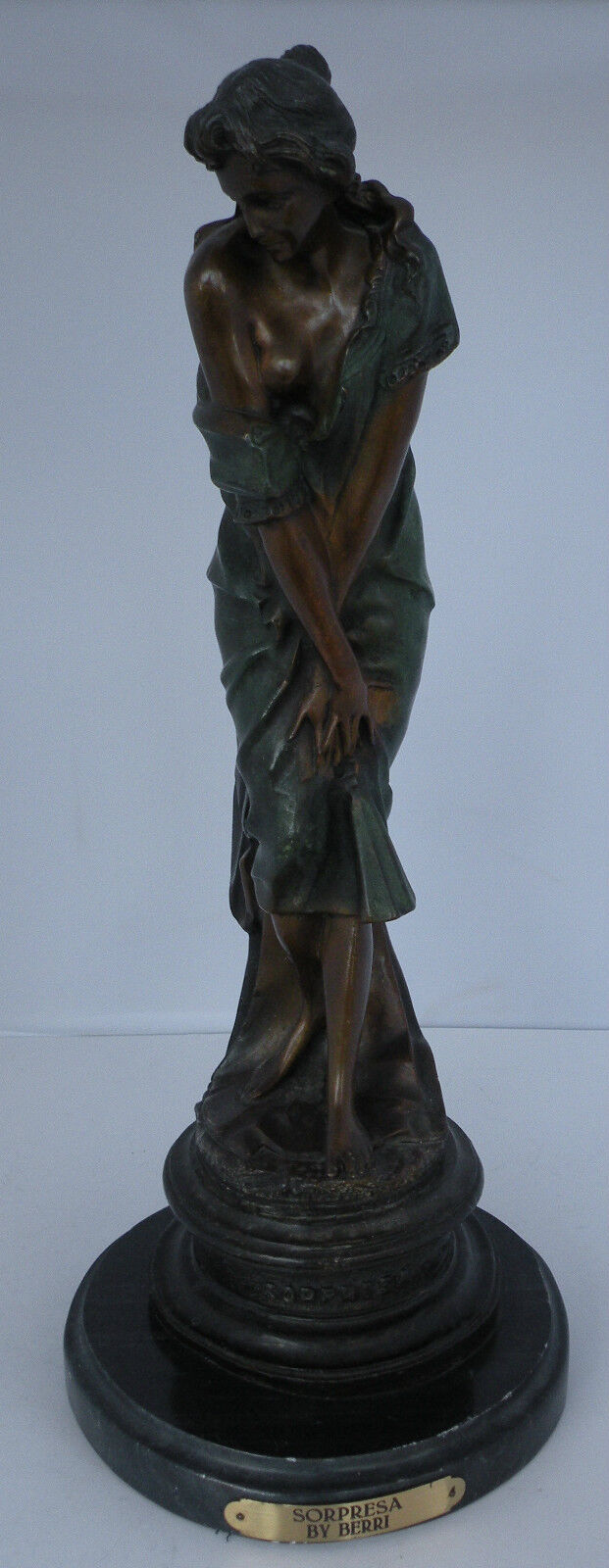 Antique "Sorpresa" Bronze Sculpture by Professor Giuseppe Bessi