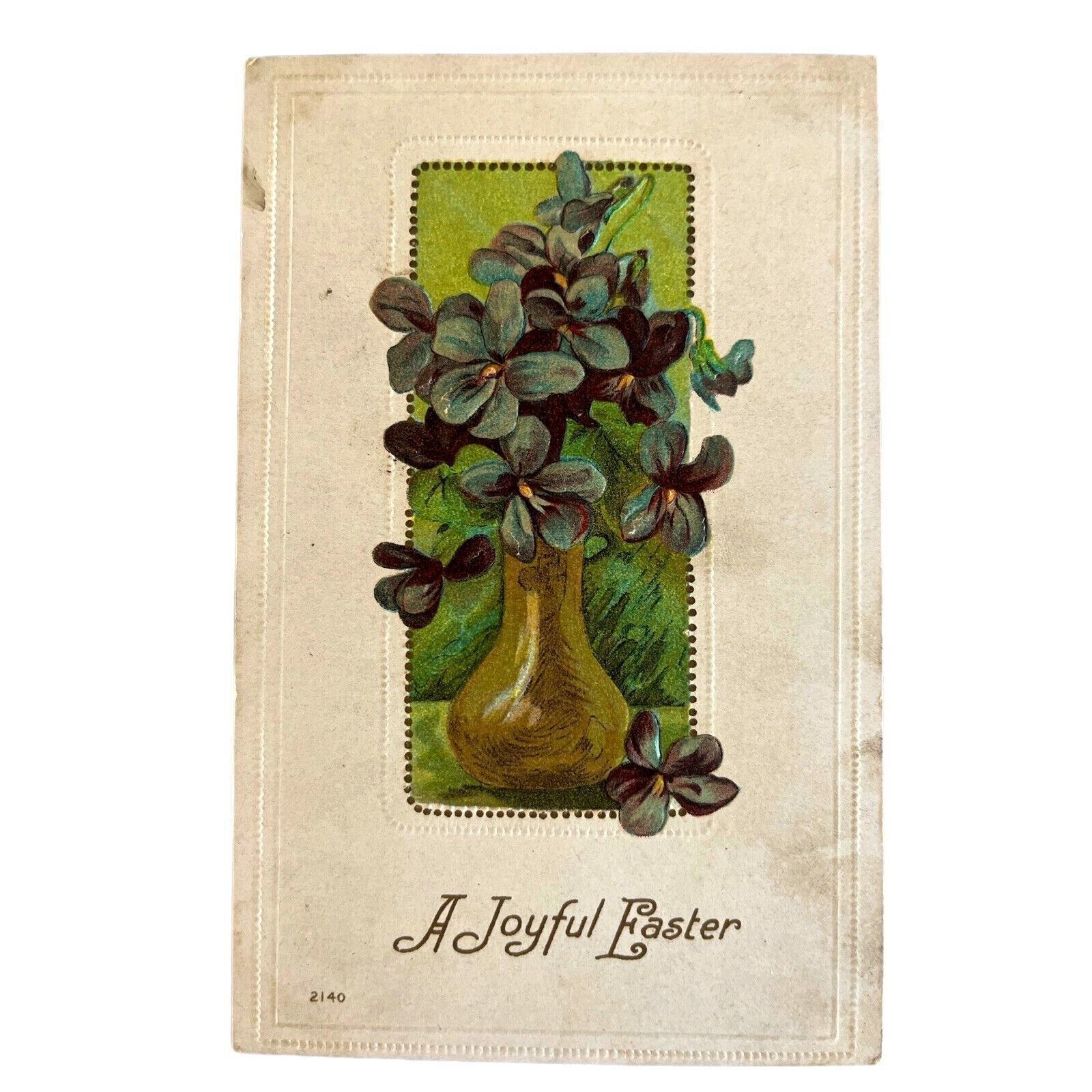 Antique Early 1900s Ephemera Litho Postcard Enbossed Religious Joyful Easter SEE