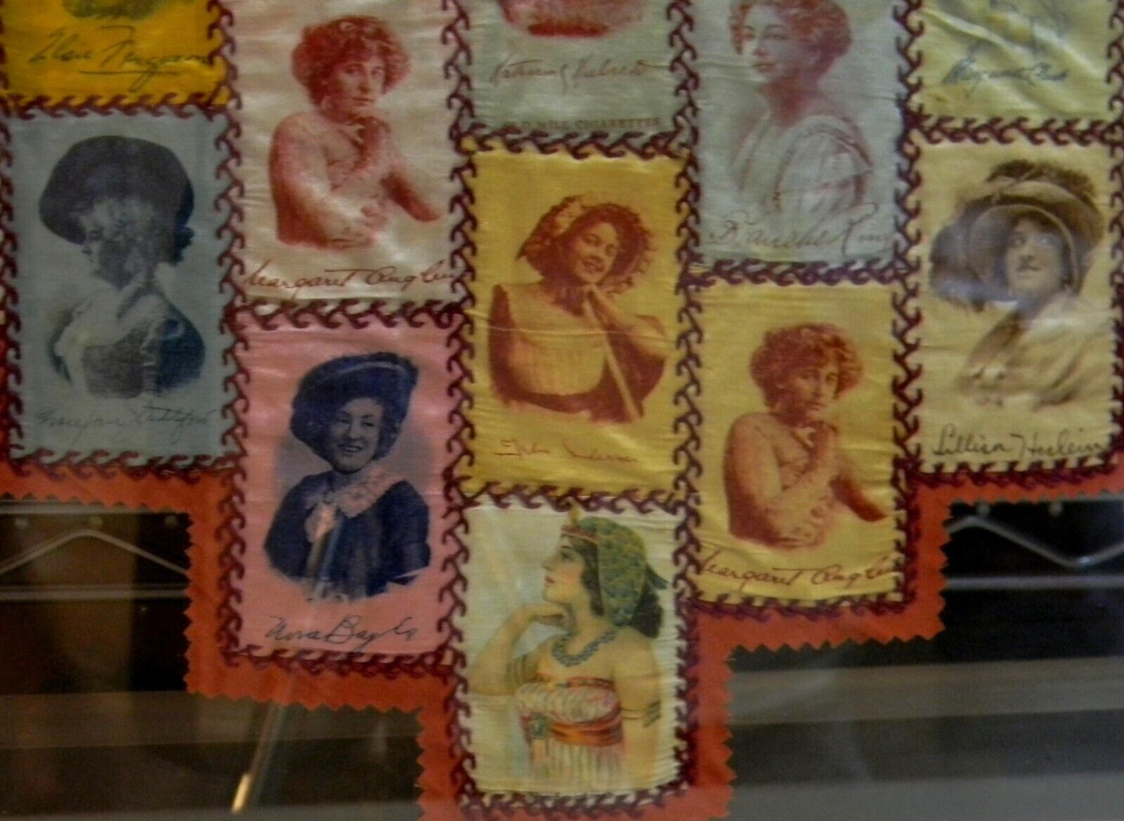 1900's Quilted & Framed Cigarette Silk Actresses