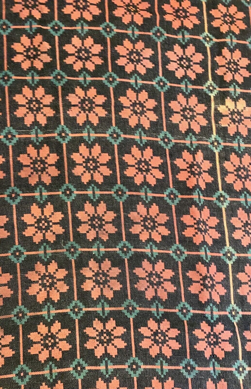 1800s Antique Wool Ingrain Flat Weave Rug