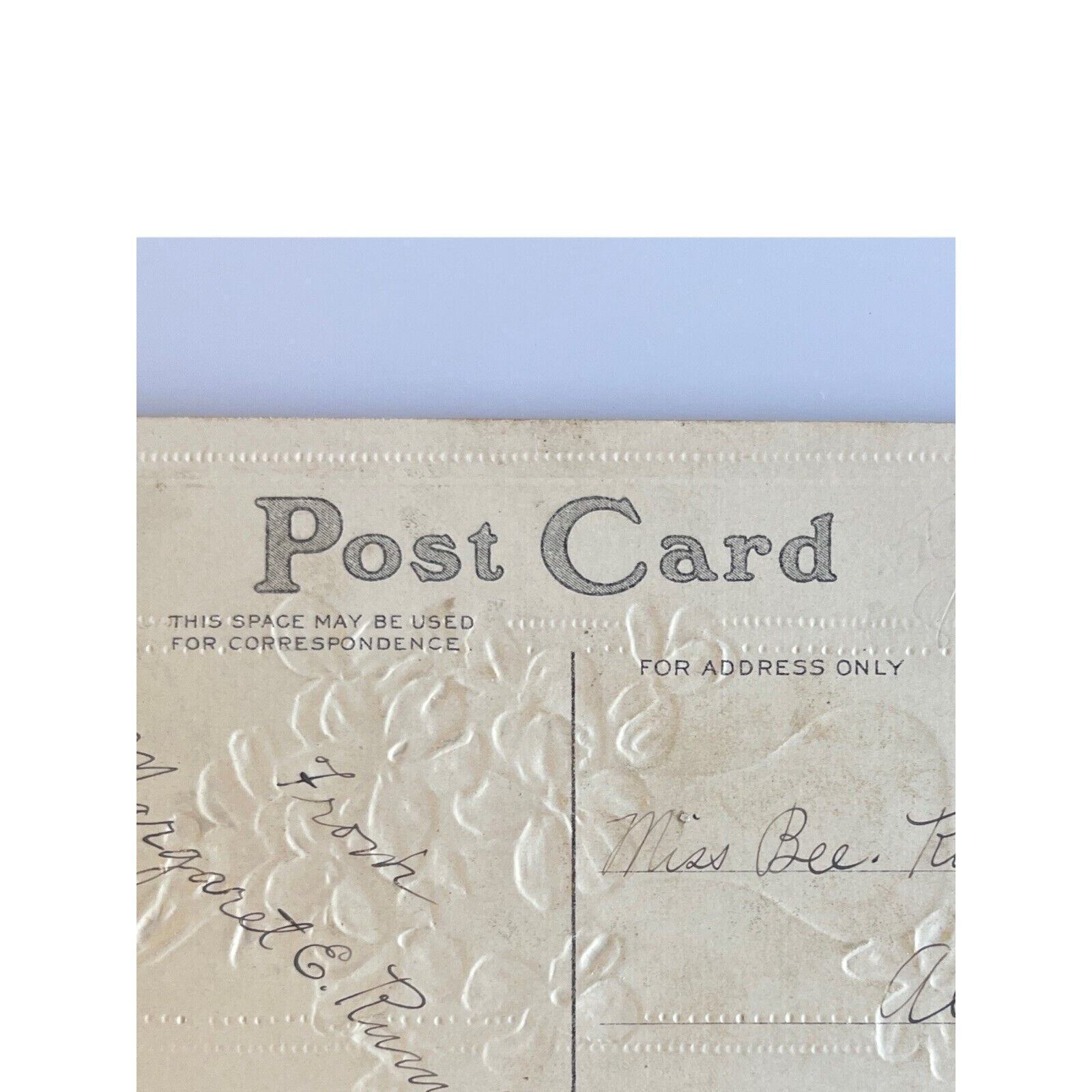 Antique Early 1900s Ephemera Litho Postcard Enbossed Religious Joyful Easter SEE