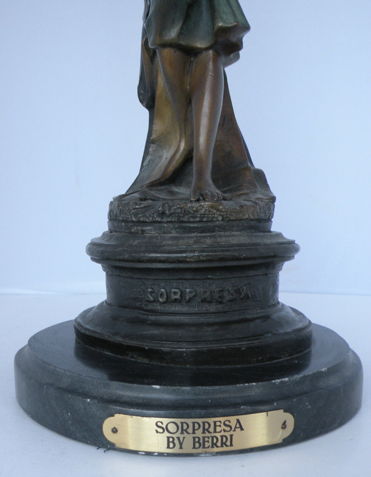 Antique "Sorpresa" Bronze Sculpture by Professor Giuseppe Bessi