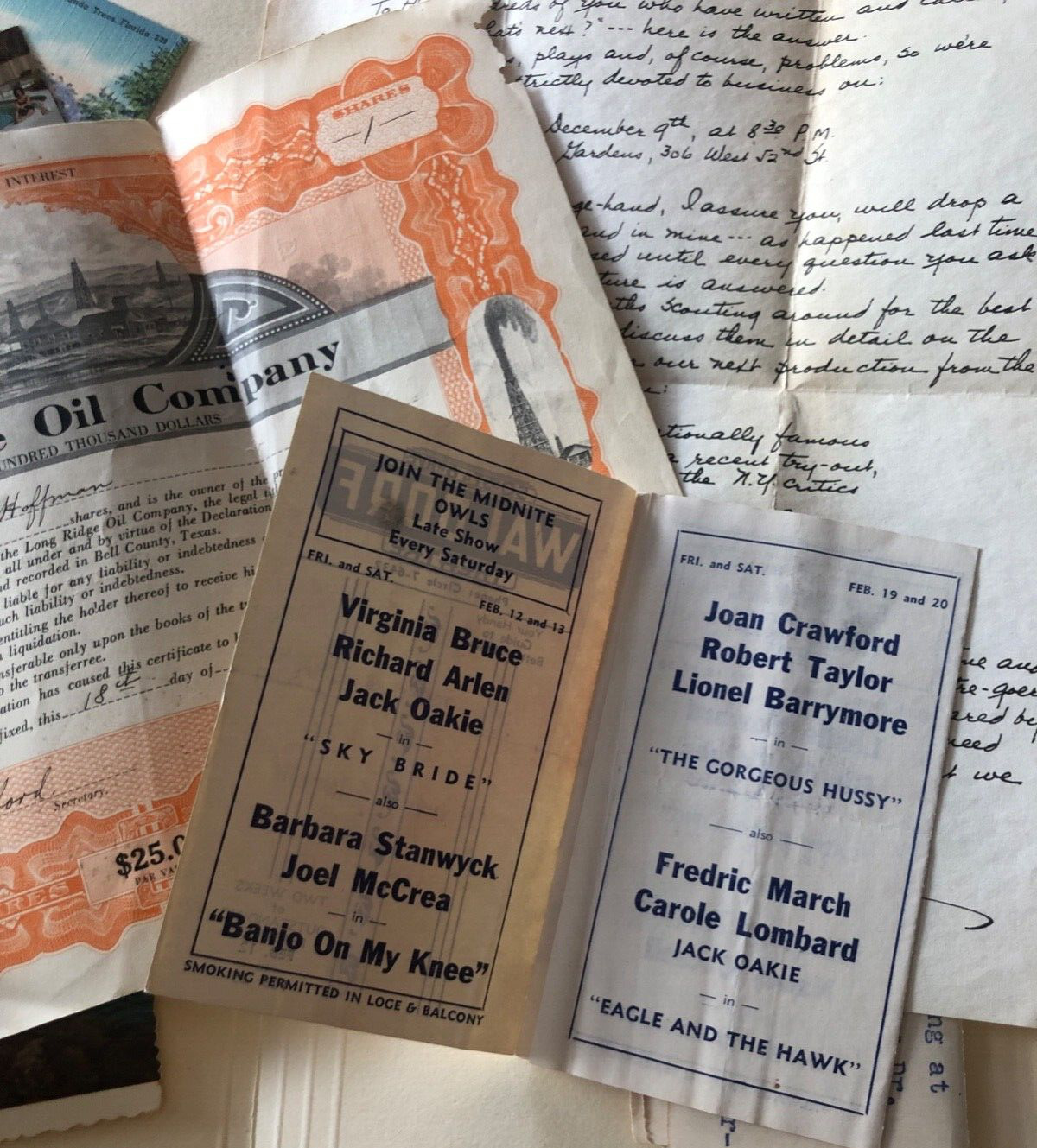 1900s-40s Ephemera Lot Letter WW1 Photo Stock Certificate Deposition Postcards