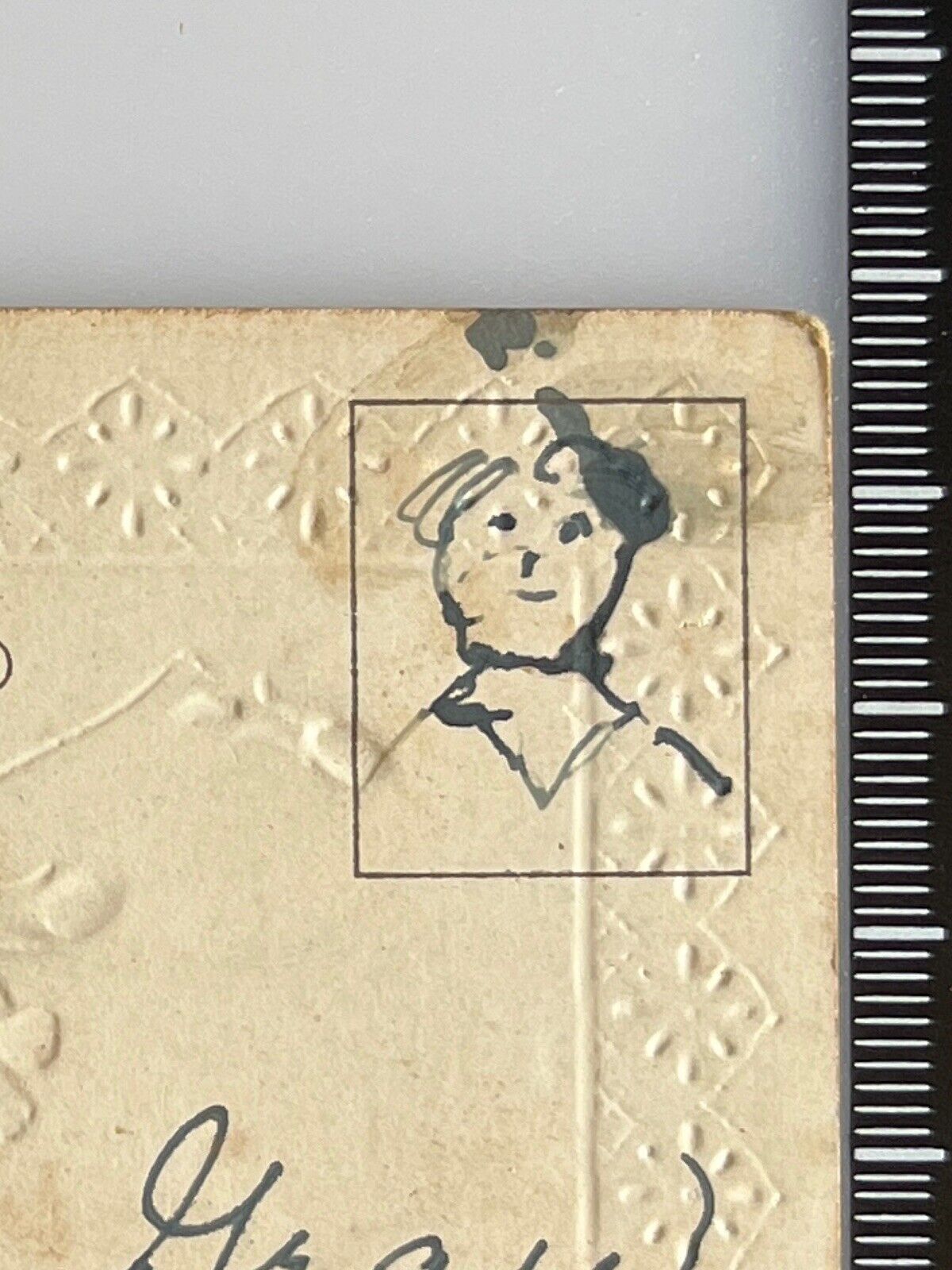 Antique Early 1900s Ephemera Embossed Unposted Signed Postcard White Doves SEE