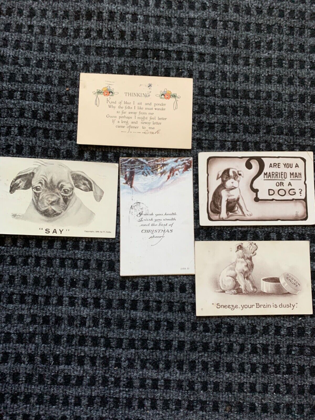 Vintage Ephemera Post Cards Early 1900's Lot of 5