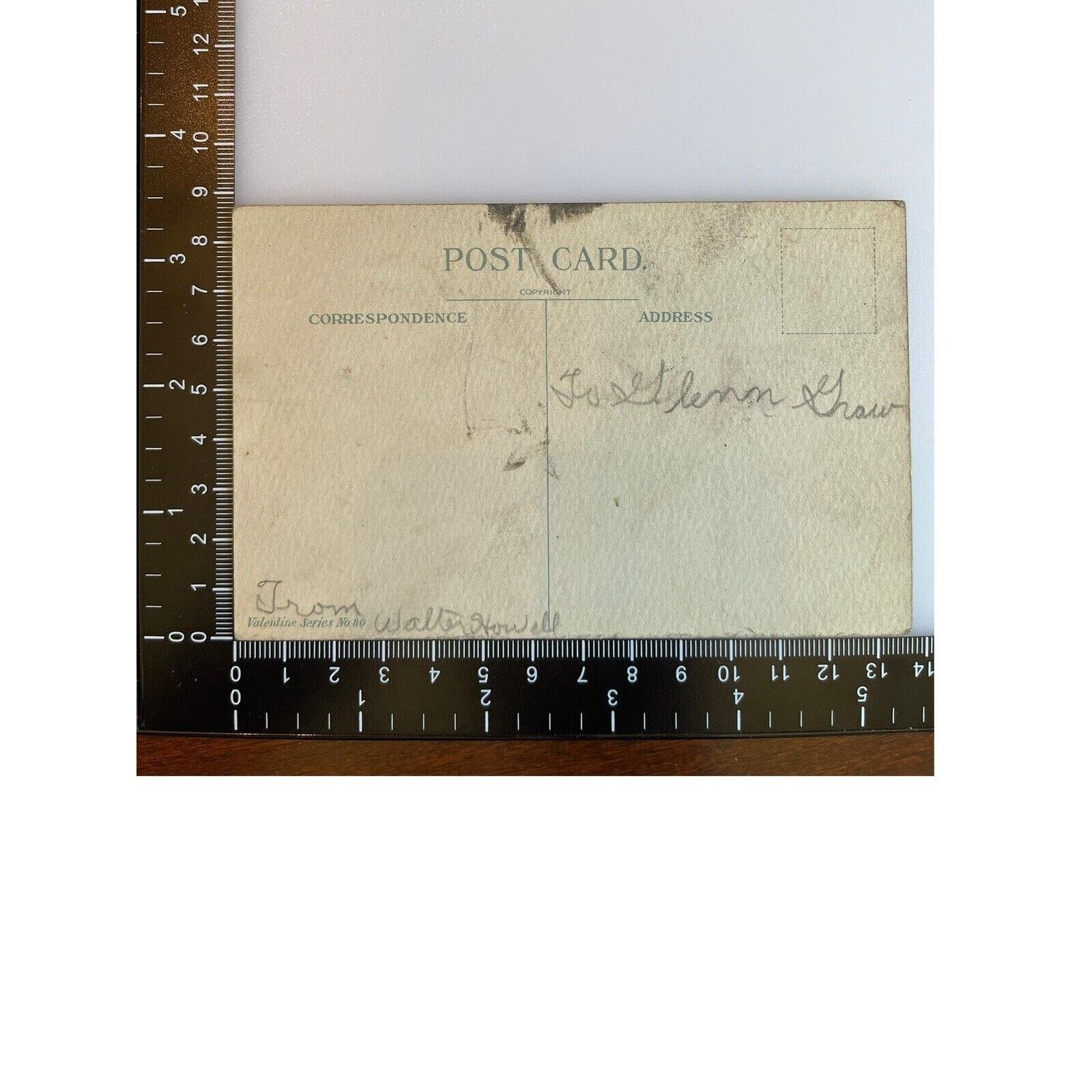Antique Early 1900s Ephemera Valentine Postcard Tennis Player Boy Love Poem SEE