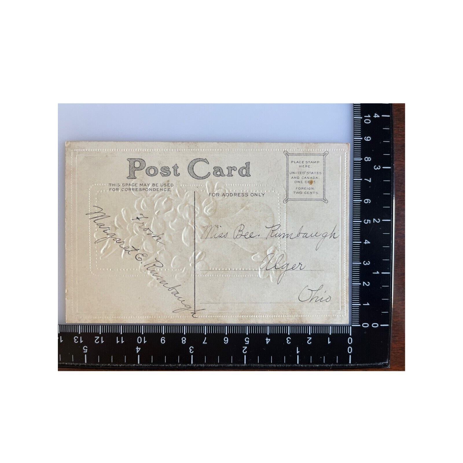 Antique Early 1900s Ephemera Litho Postcard Enbossed Religious Joyful Easter SEE