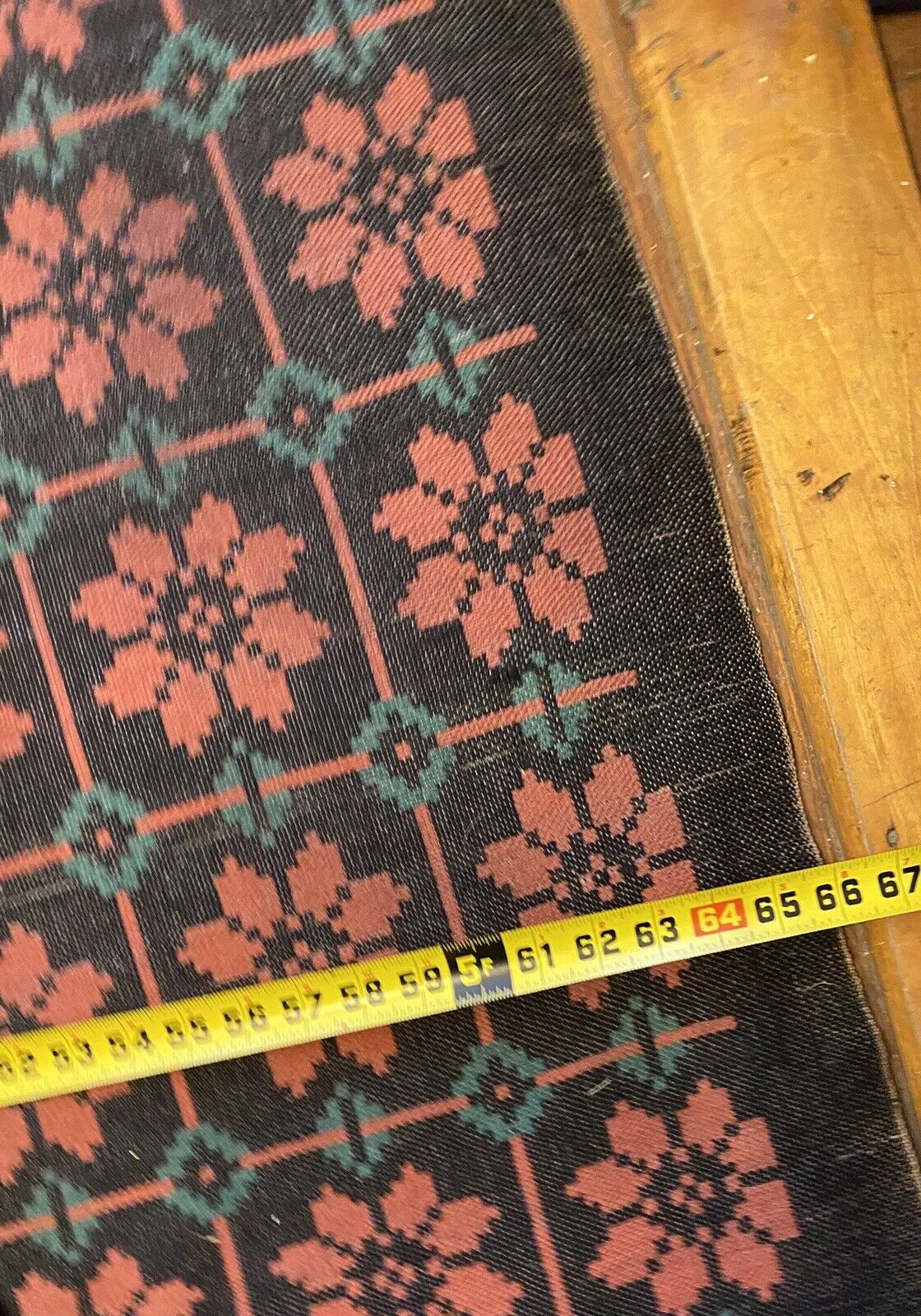 1800s Antique Wool Ingrain Flat Weave Rug