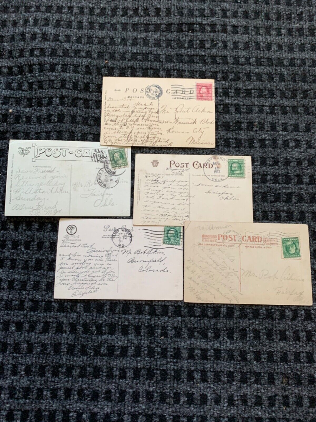 Vintage Ephemera Post Cards Early 1900's Lot of 5