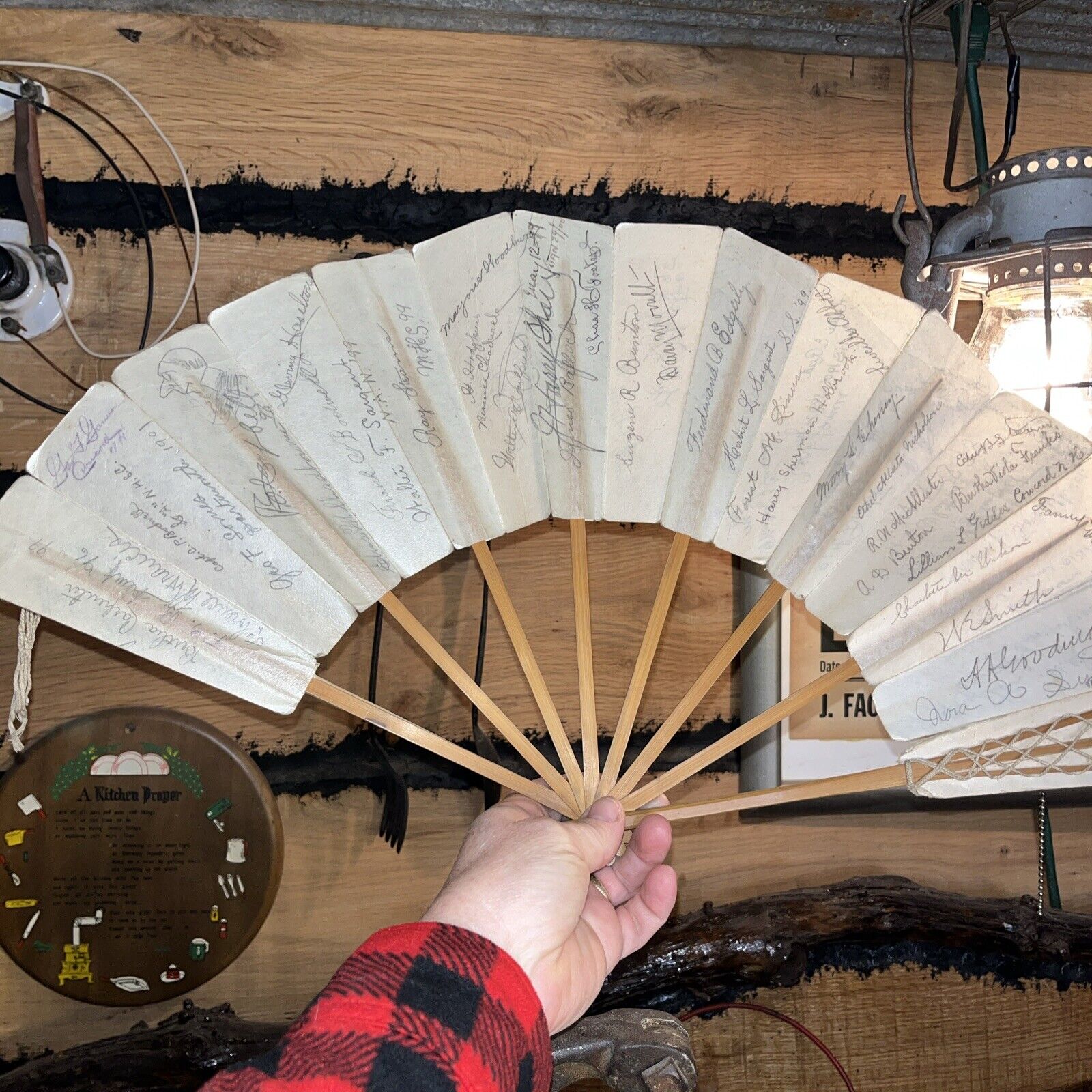 Rare Victorian Concord, NH Early 1900’s Hand inscriptions Fan Handmade