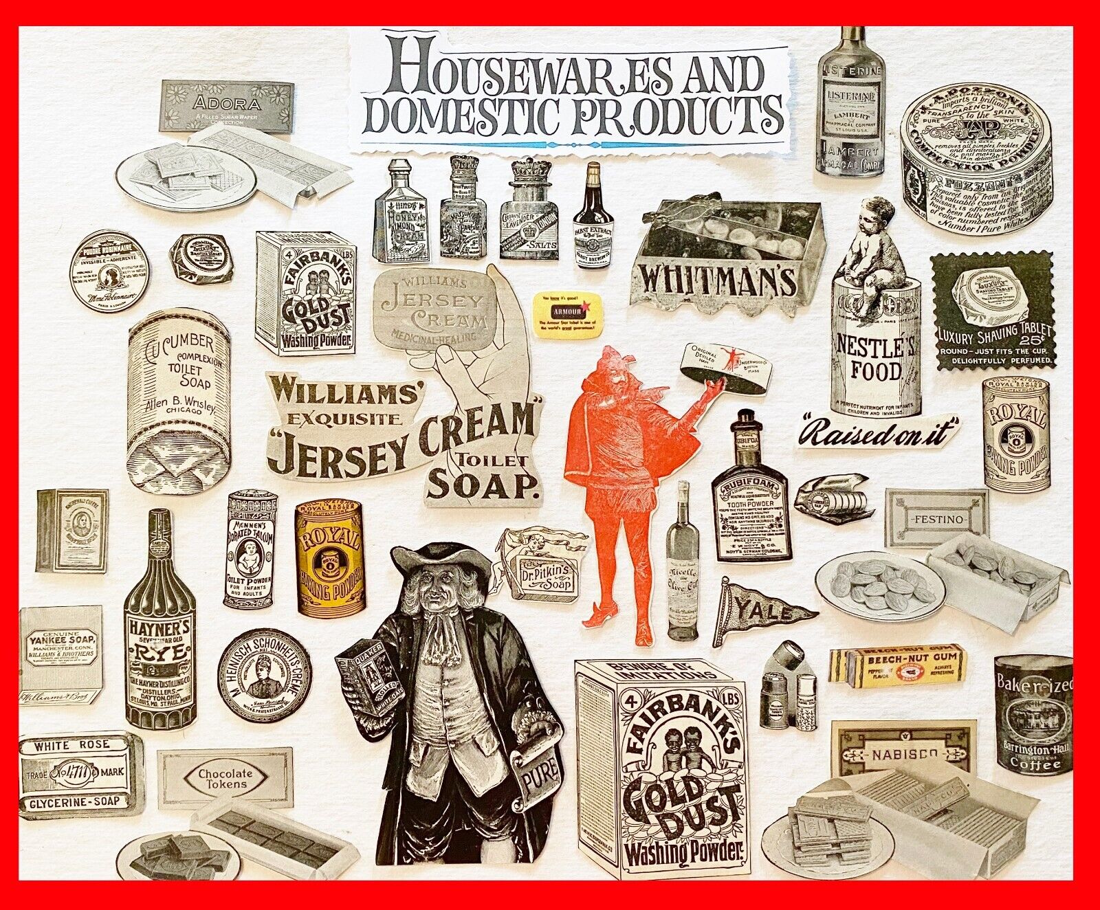 c1900s Magazine Clippings~Ad Logo Label Graphics Vtg Junk Journal Paper Ephemera