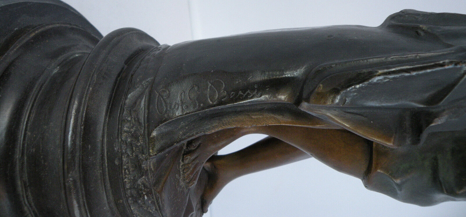 Antique "Sorpresa" Bronze Sculpture by Professor Giuseppe Bessi