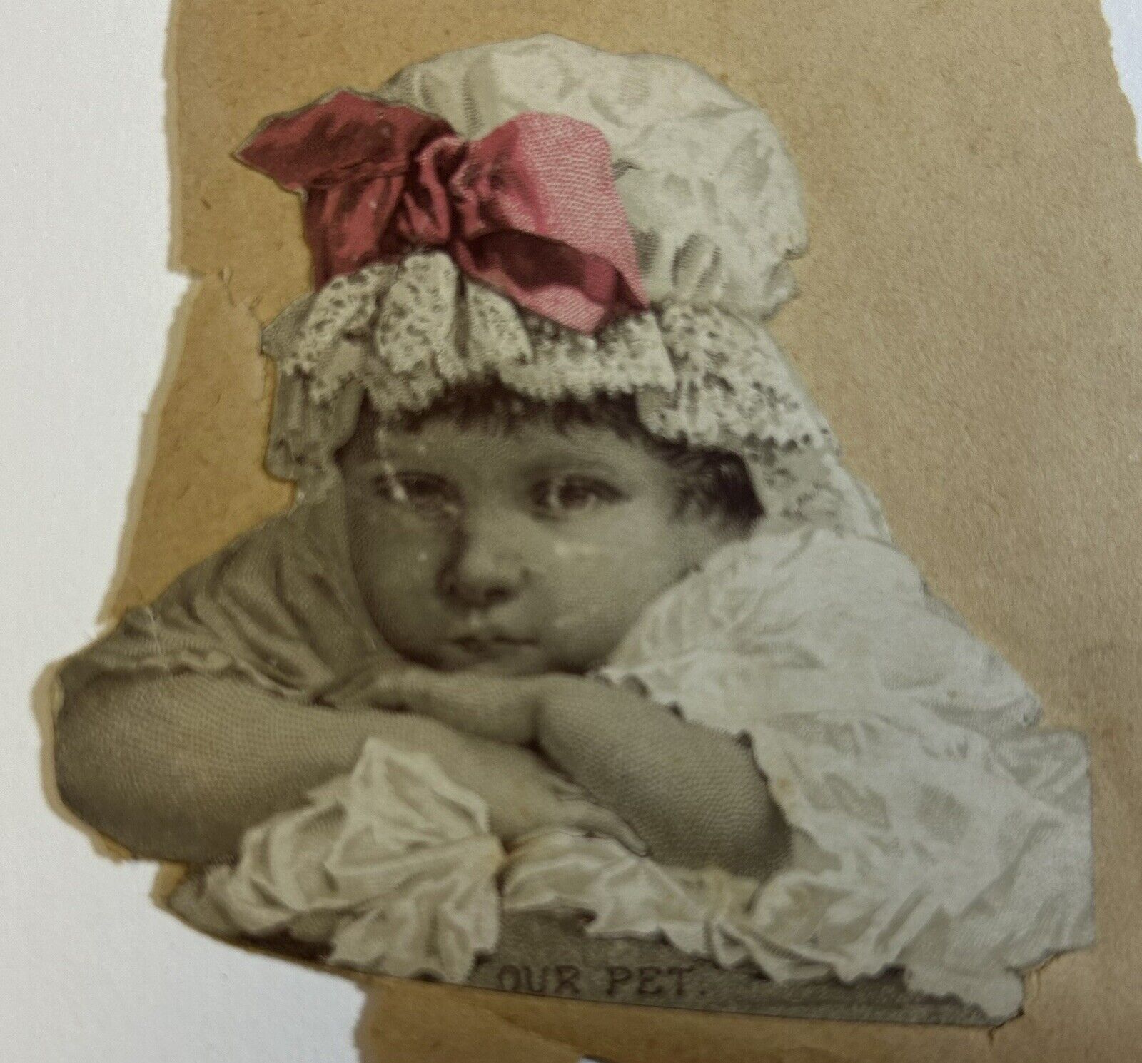 Our Pet Antique 1800s Trade Card Cutout, Crafting Supplies, Scraps