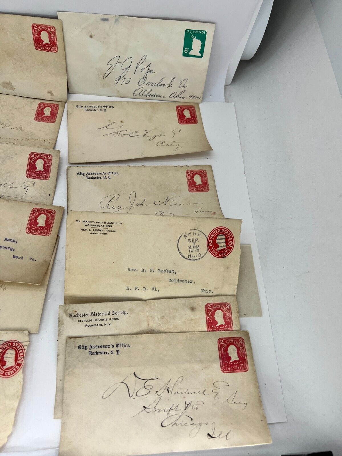 envelopes Ephemera 1900s handwritten letters typed 2 cent stamps fountain pen