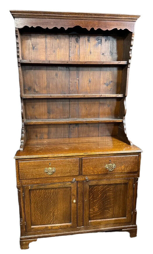 1700s pewter cupboard with bracket feet