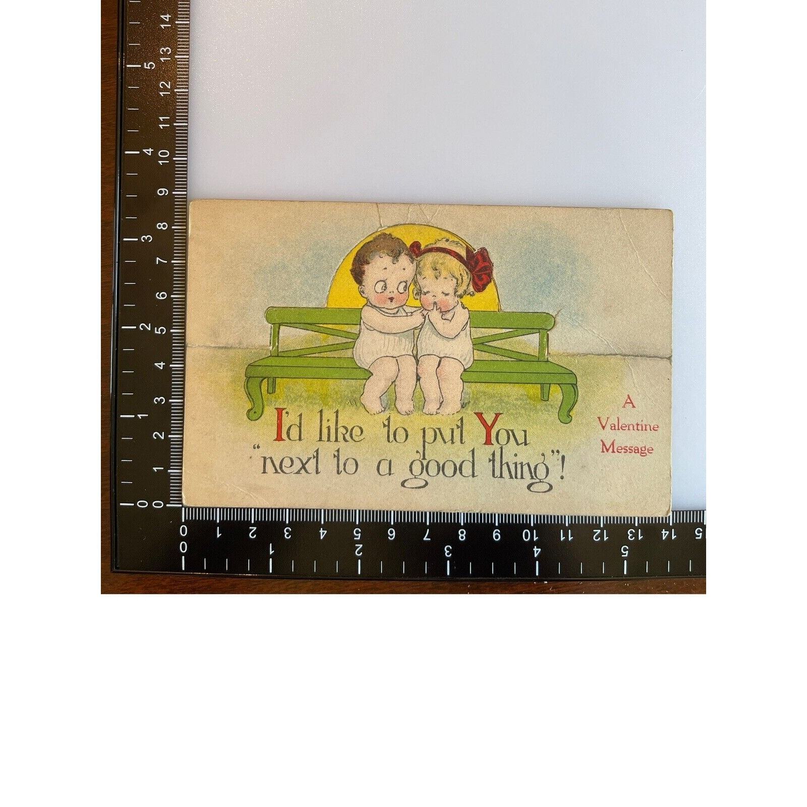 Antique Early 1900s Ephemera Valentine Postcard Barton Spooner Children Boy Girl